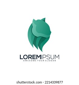 cat gradient modern color logo template