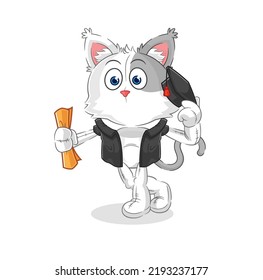 the cat graduation vector. cartoon character