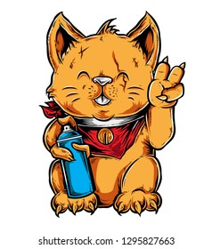 cat graffiti vector