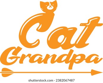 cat grandpa vector t shirt design