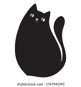 cat graphic design vector illustration, icon, art sketch sketch, wave pattern, hand draw, use in print