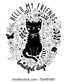 cat graphic for t-shirt