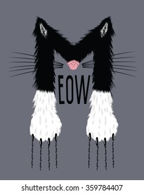 cat graphic for t-shirt.illustration typography