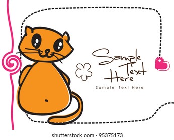 Cat greeting card / Cute cat invitation 