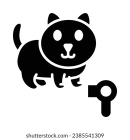 Cat Grooming Vector Glyph Icon For Personal And Commercial Use.

