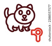 Cat Grooming Vector Thick Line Two Color Icons For Personal And Commercial Use.
