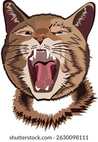 
The cat growled in anger.
