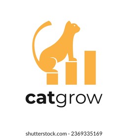 El gato crece en el diseño de vectores, datos de animales
