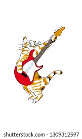 cat with a guitar