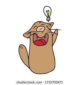 The cat had an idea.Vector children's design for greeting cards, banners.