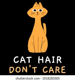 cat hair dont care art hrow pillow cover 8 x 8 design vector illustration for use in design and print poster canvas