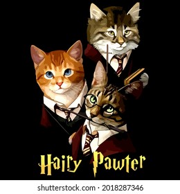 cat hairy pawter daughter cat wo art best design vector illustration for use in design and print poster canvas