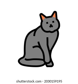 cat halloween color icon vector. cat halloween sign. isolated symbol illustration