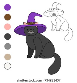 cat halloween contour