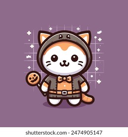 Cat in a Halloween costume