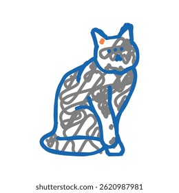 cat halloween doodle icon sketch vector. cat halloween sign. isolated symbol illustration