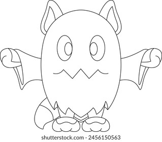 Cat Halloween Ghost Animal Vector Graphic Art Illustration