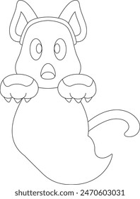 Cat Halloween Ghost Animal Vector Graphic Art Illustration