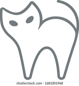 gata de la ilustración de Halloween icono de vectores diseño plano