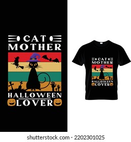 cat halloween lover t-shirt design
