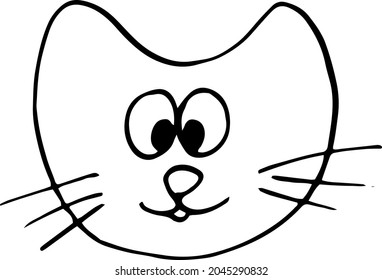 doodle dibujado a mano por el gato. vectores, escandinavos, nórdicos, minimalismo, animales monocromos niños impresión decoración de pegatinas