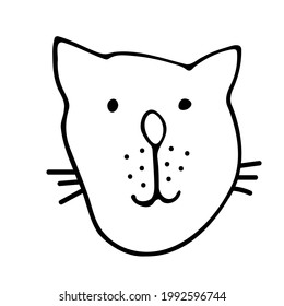 Cat hand drawn outline doodle icon. Domestic animal - cat vector sketch illustration for print, web, mobile and infographics isolated on white background. Doodle cartoon style.
