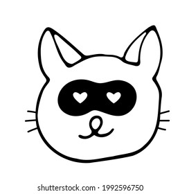 Cat hand drawn outline doodle icon. Domestic animal - cat vector sketch illustration for print, web, mobile and infographics isolated on white background. Doodle cartoon style.