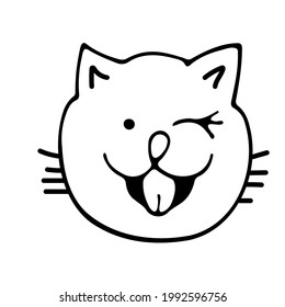 Cat Hand Drawn Outline Doodle Icon Stock Vector (Royalty Free ...