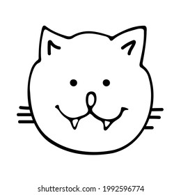 Cat hand drawn outline doodle icon. Domestic animal - cat vector sketch illustration for print, web, mobile and infographics isolated on white background. Doodle cartoon style.