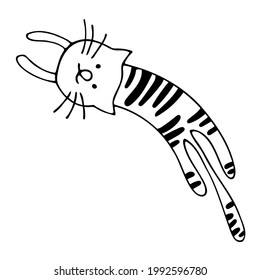 Cat hand drawn outline doodle icon. Domestic animal - cat vector sketch illustration for print, web, mobile and infographics isolated on white background. Doodle cartoon style.