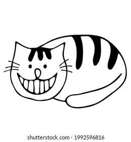 Cat hand drawn outline doodle icon. Domestic animal - cat vector sketch illustration for print, web, mobile and infographics isolated on white background. Doodle cartoon style.