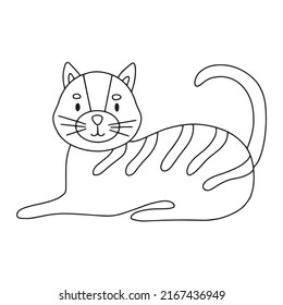 Cat hand drawn outline doodle icon. Domestic animal. vector illustration for print, web, mobile and infographics isolated on white background.