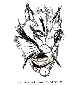 cat - hand drawn vector llustration isolated