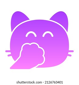 cat hand Glyph Gradient icon design