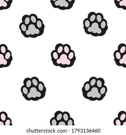 Cat hand print paw print for fabric design vector pattern