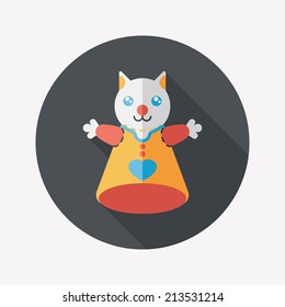 cat hand puppet flat icon with long shadow,eps10