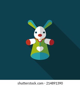 cat hand puppet flat icon with long shadow,eps10