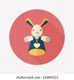 cat hand puppet flat icon with long shadow,eps10