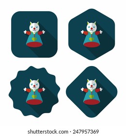 cat hand puppet flat icon with long shadow,eps10