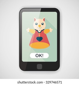 cat hand puppet flat icon with long shadow,eps10