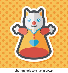 cat hand puppet flat icon with long shadow,eps10