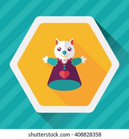 cat hand puppet flat icon with long shadow,eps10