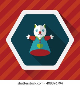 cat hand puppet flat icon with long shadow,eps10