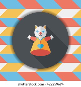 cat hand puppet flat icon with long shadow,eps10