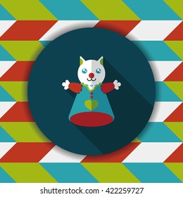 cat hand puppet flat icon with long shadow,eps10