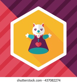 cat hand puppet flat icon with long shadow,eps10