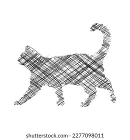dibujo de línea de garabatos dibujado a mano sobre diseño de ilustración de vector de fondo blanco