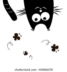 Cat hanging upside down
Cat hanging upside down and watching butterflies summer cheerful composition vector illustration