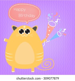 Cat happy birthday card
