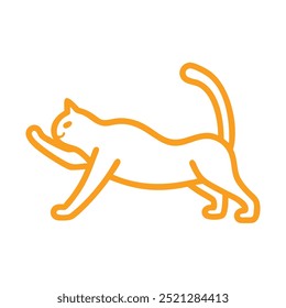 Gato com contorno de rosto feliz em fundo branco